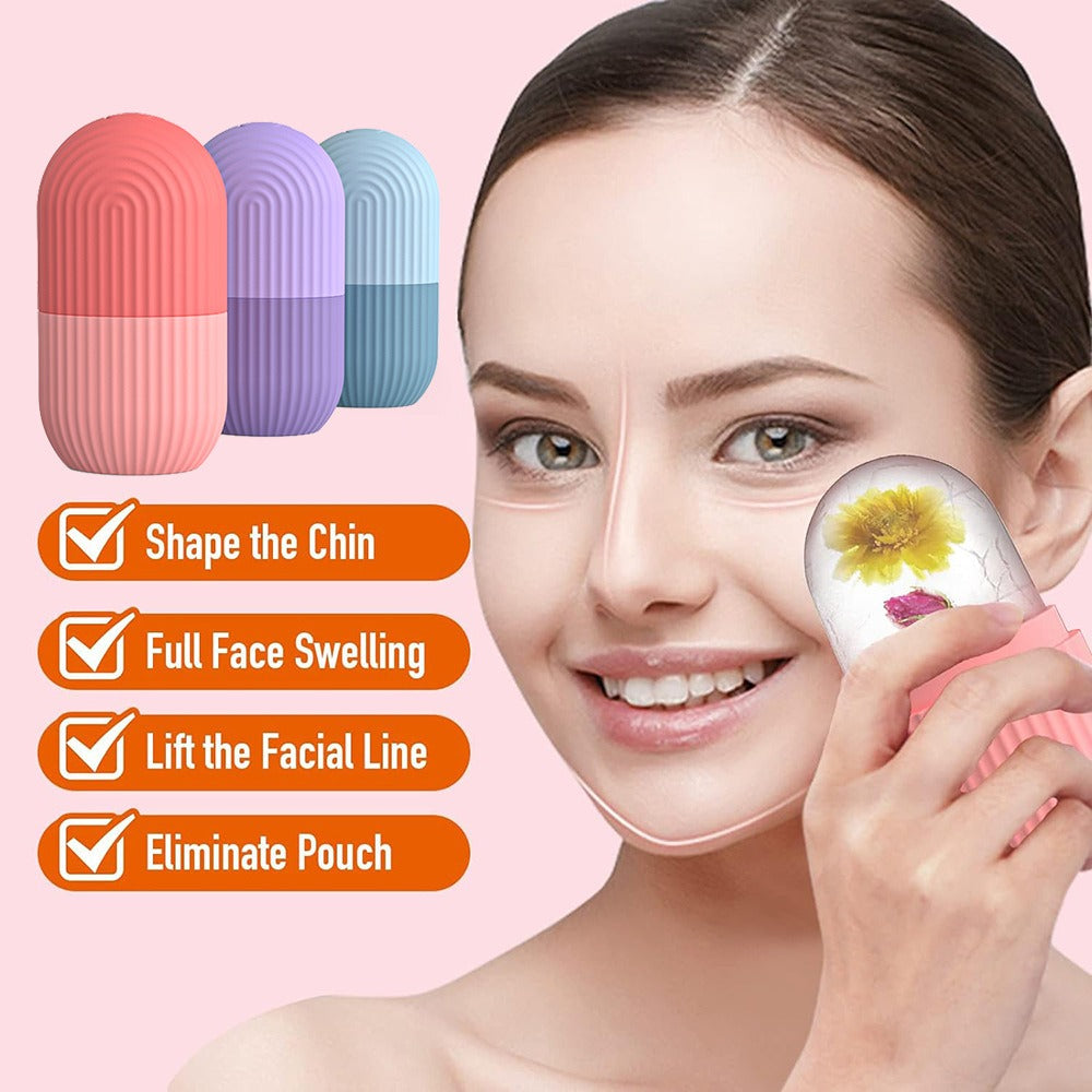 Silicone diamond shaped face mask ice grid